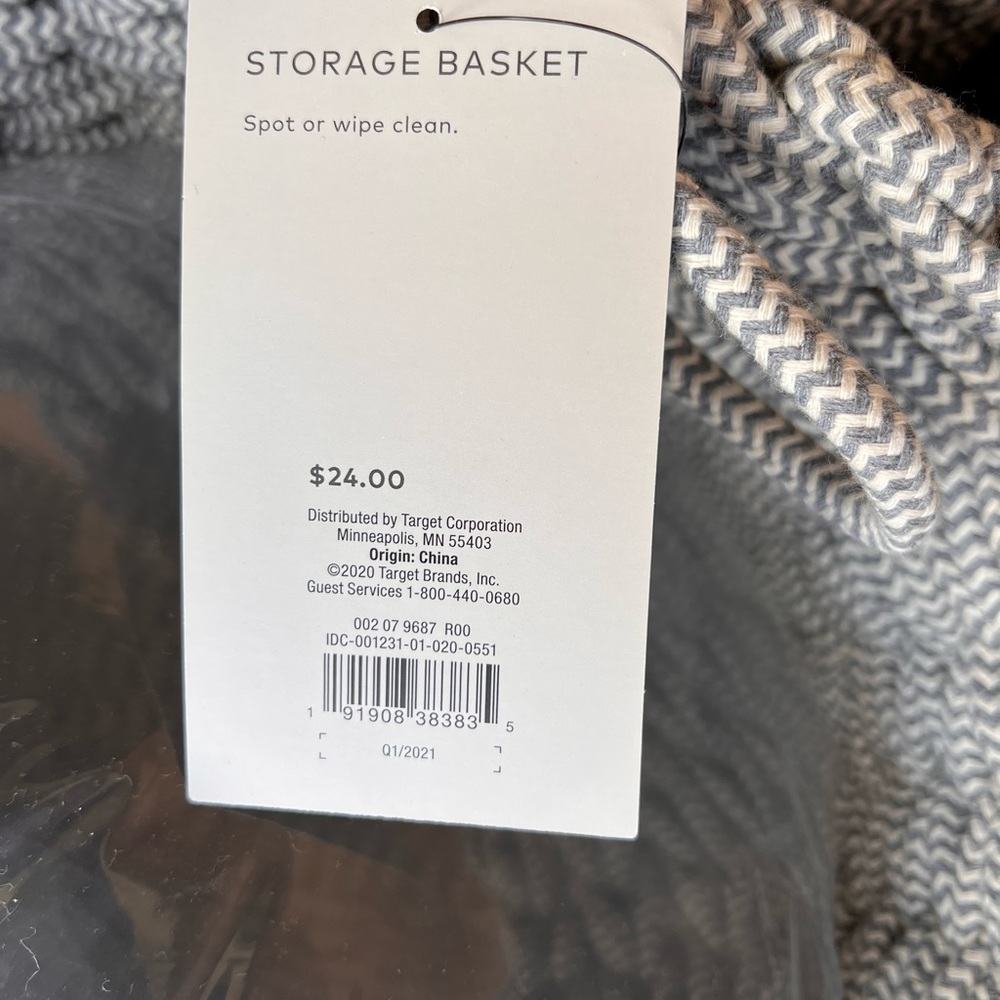 Set of 2 - Project 62 Coiled Rope Fishtail Weave Basket with Faux Leather Accent - Picture 6 of 7